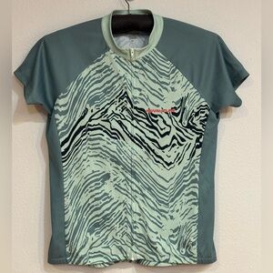 Pearl Izumi Teal and Black Patterned Cycling Jersey Women’s XL